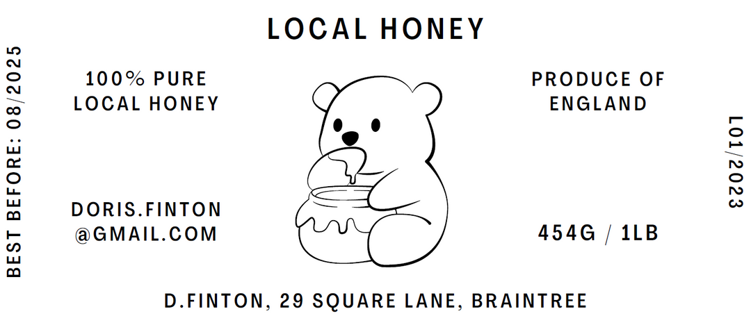 The Honey Bear - 8oz Jar Label 100 Labels
