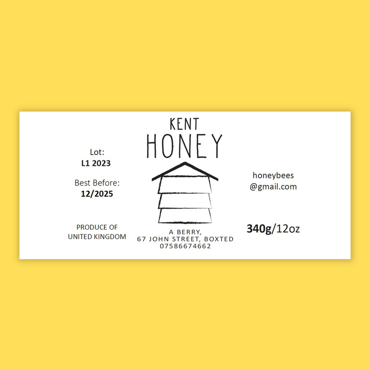 Honey Hive - 12oz Jar Label (100 labels)