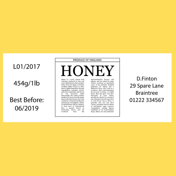 Honey-pedia - 1lb Jar Label (100 labels)