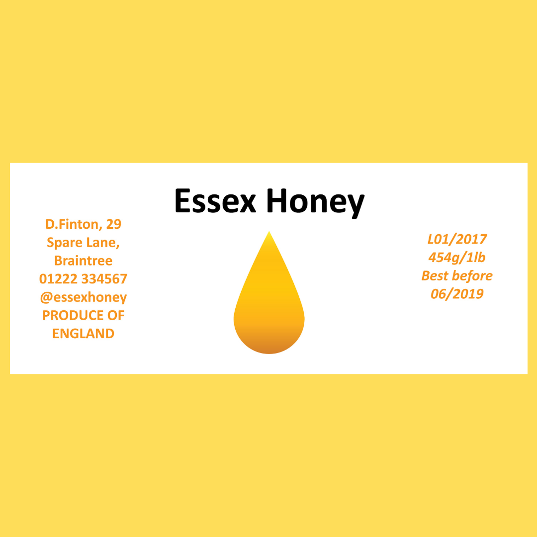 Honey Drop - 1lb Jar Label (100 labels)