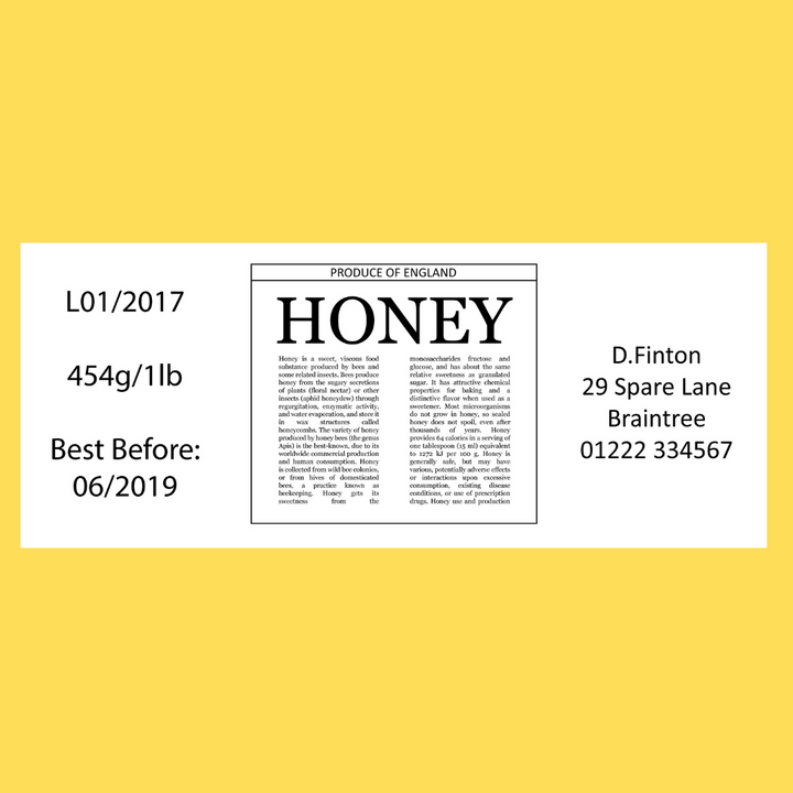 Honey-pedia - 8oz Jar Label (100 labels)