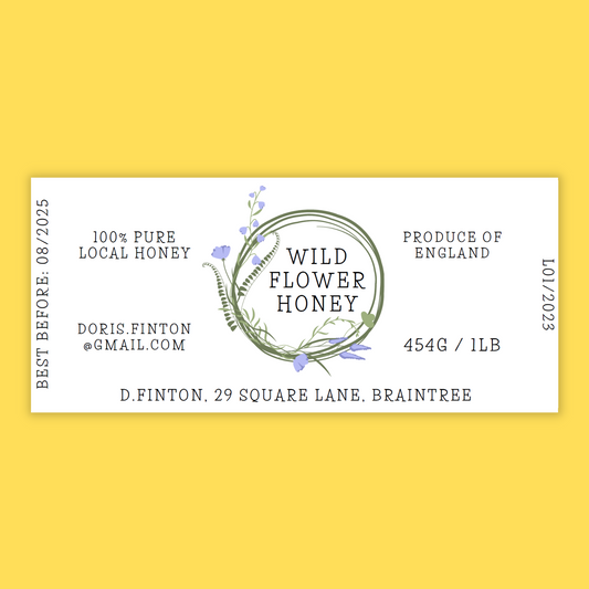 The Wildflower - 1lb Jar Label 100 Labels