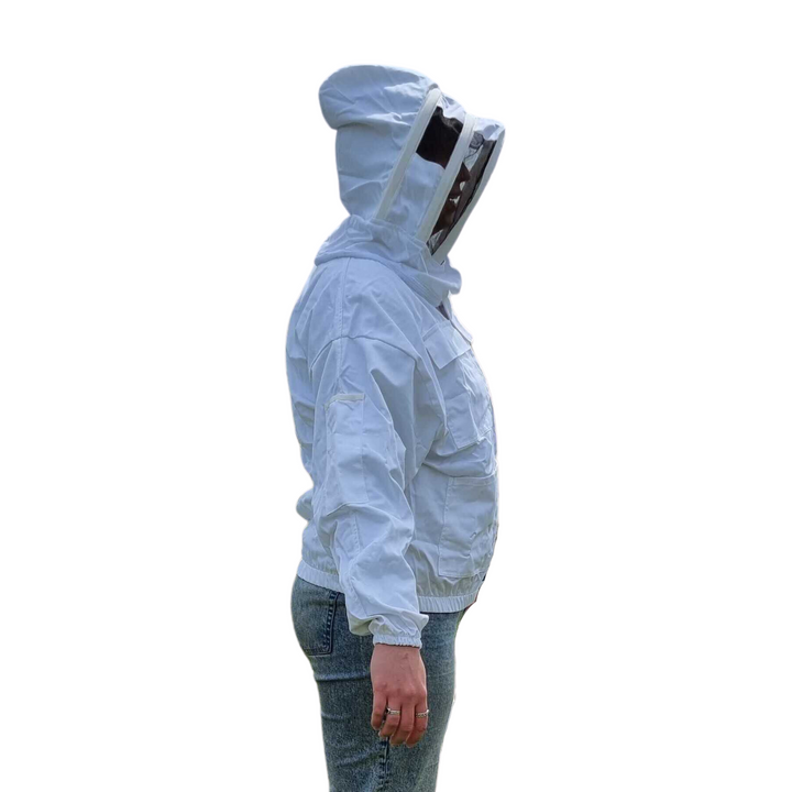 Poly Cotton Jacket with Fencing Veil - White
