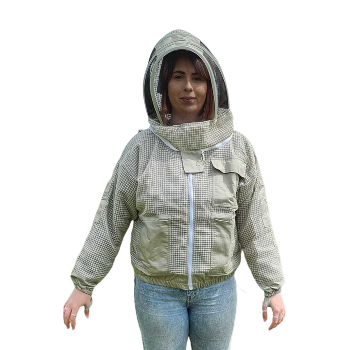 Vented Jacket with Fencing Veil- Olive