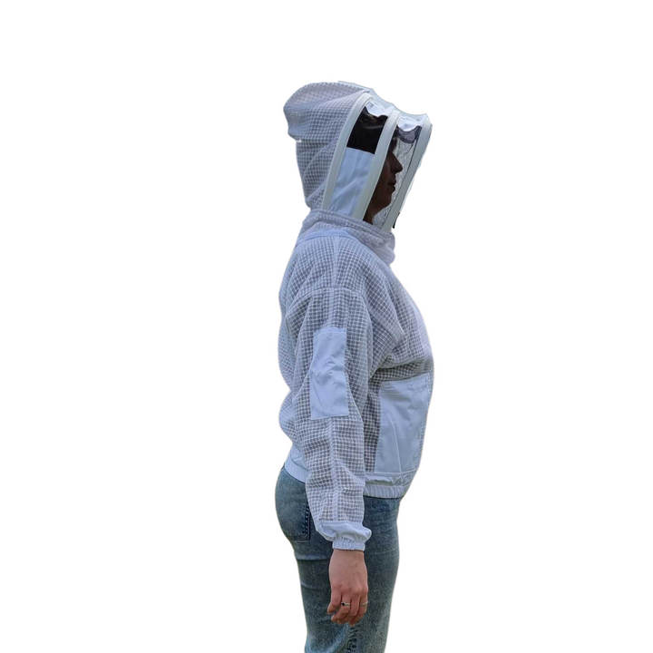 Vented Jacket with Fencing Veil- White