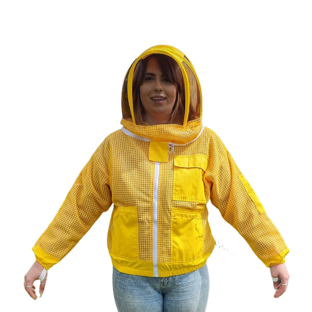 Vented Jacket with Fencing Veil- Yellow