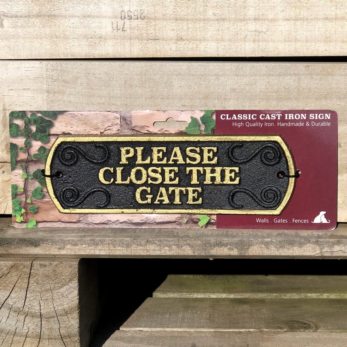 Please Close The Gate - Cast Iron Landscape Sign