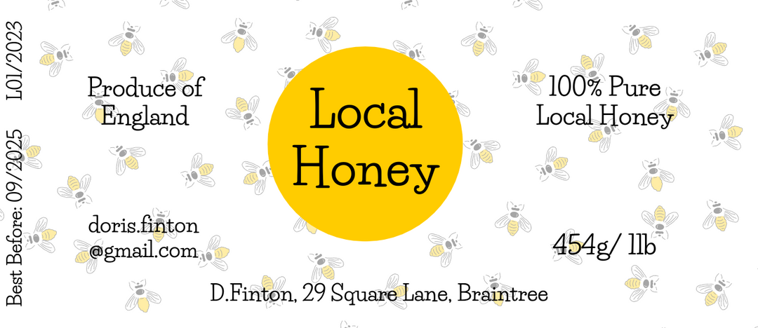 The Happy Honey - 1lb Jar Label 100 Labels
