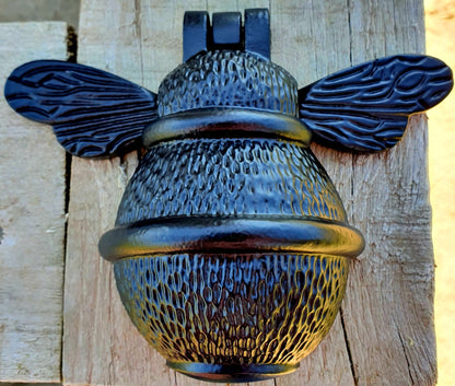 Brass Bee Door Knocker - Black Finish