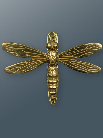 Dragonfly Solid Brass Door Knocker - Brass Finish