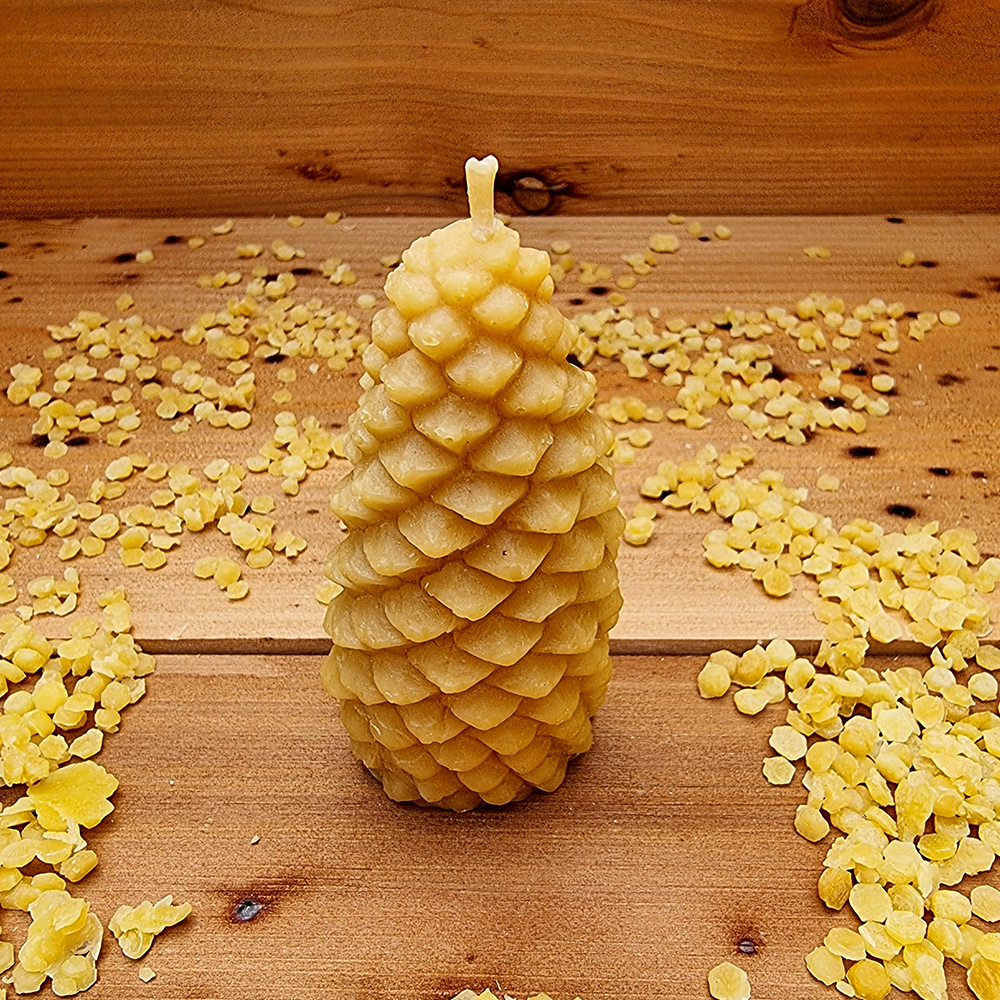 Pine Cone Tall Pure Beeswax Candle