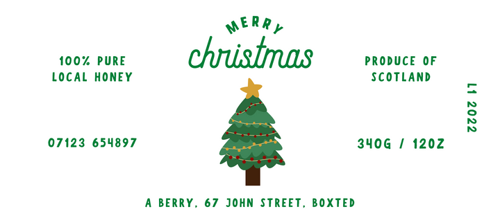 The Christmas Tree - 12oz Jar Label 100 Labels