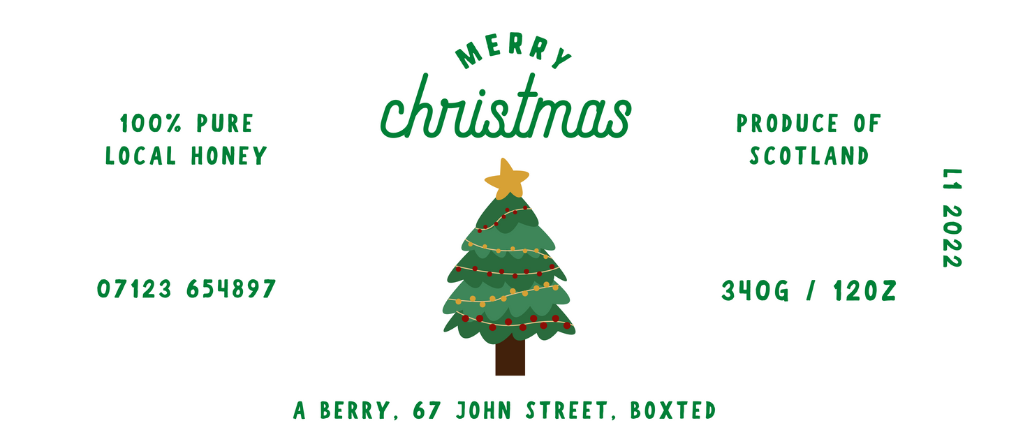 The Christmas Tree- 1lb Jar Label 100 Labels