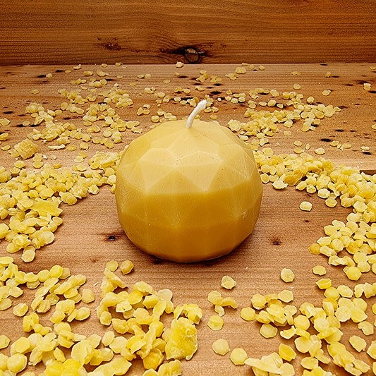 Faceted Orb Beeswax Candle