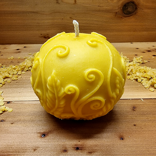 Rustic Fern Ball Beeswax Candle