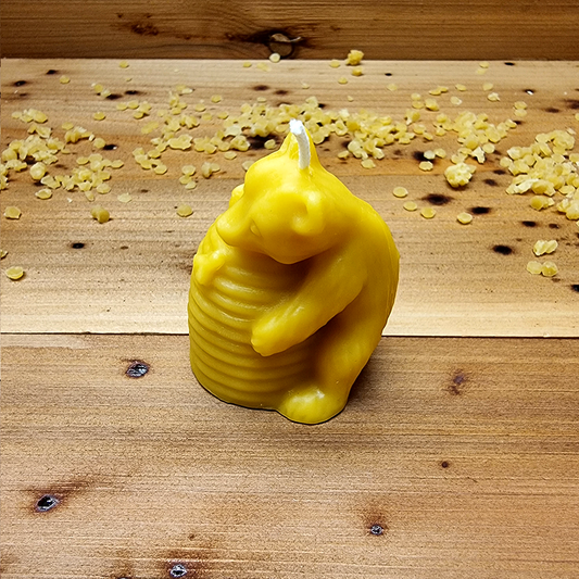 Bear and Hive Beeswax Candle