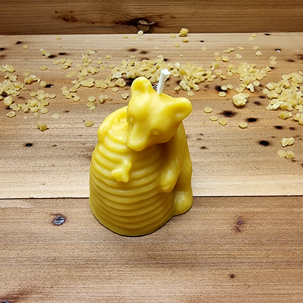 Bear and Hive Beeswax Candle