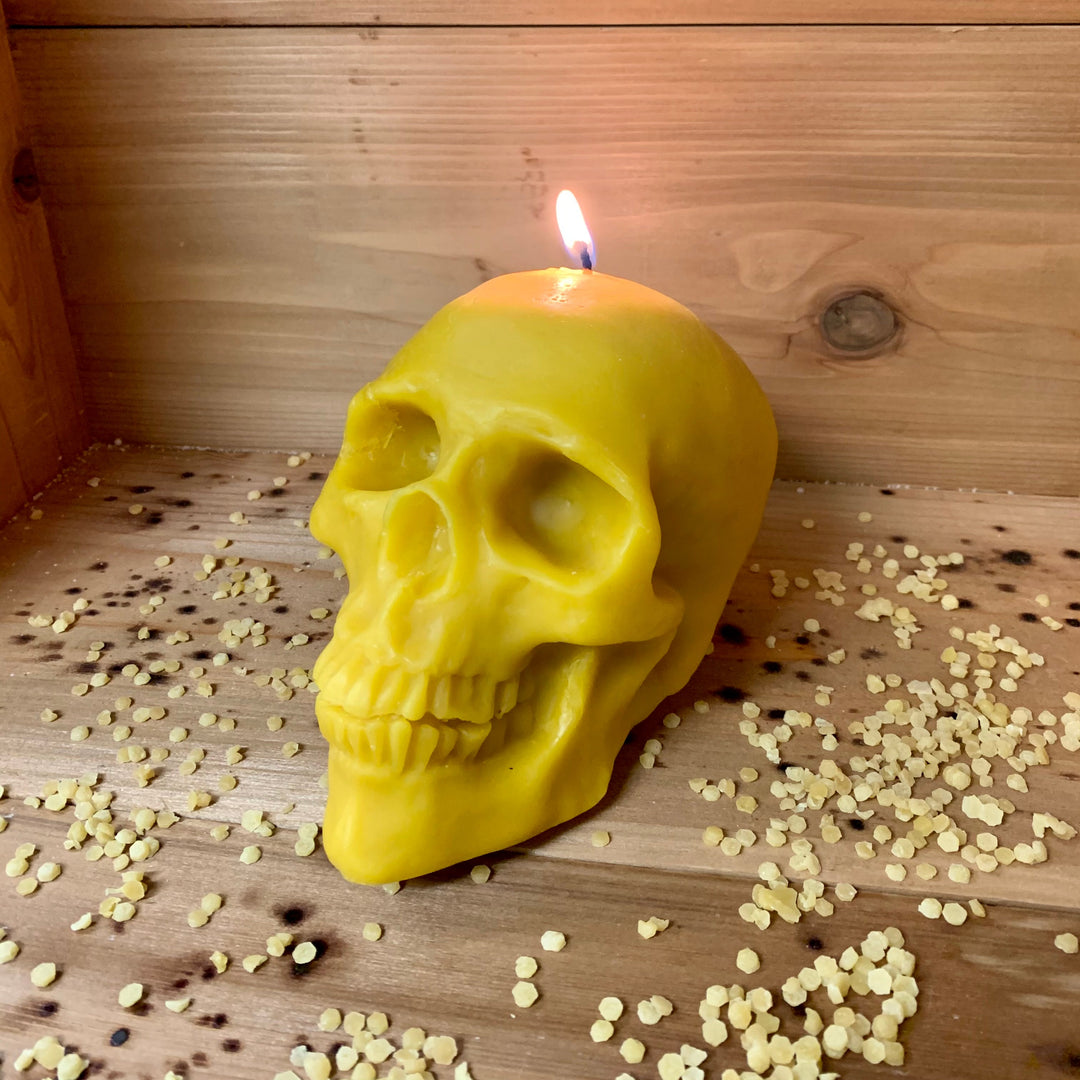 Pure Beeswax Skull Candle