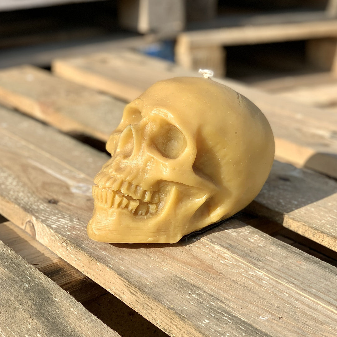 Pure Beeswax Skull Candle