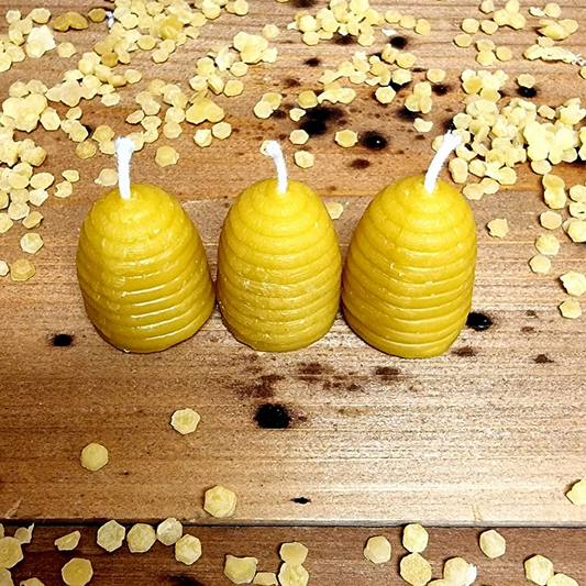 Skep Hives Pure Beeswax Candles - Set Of 3