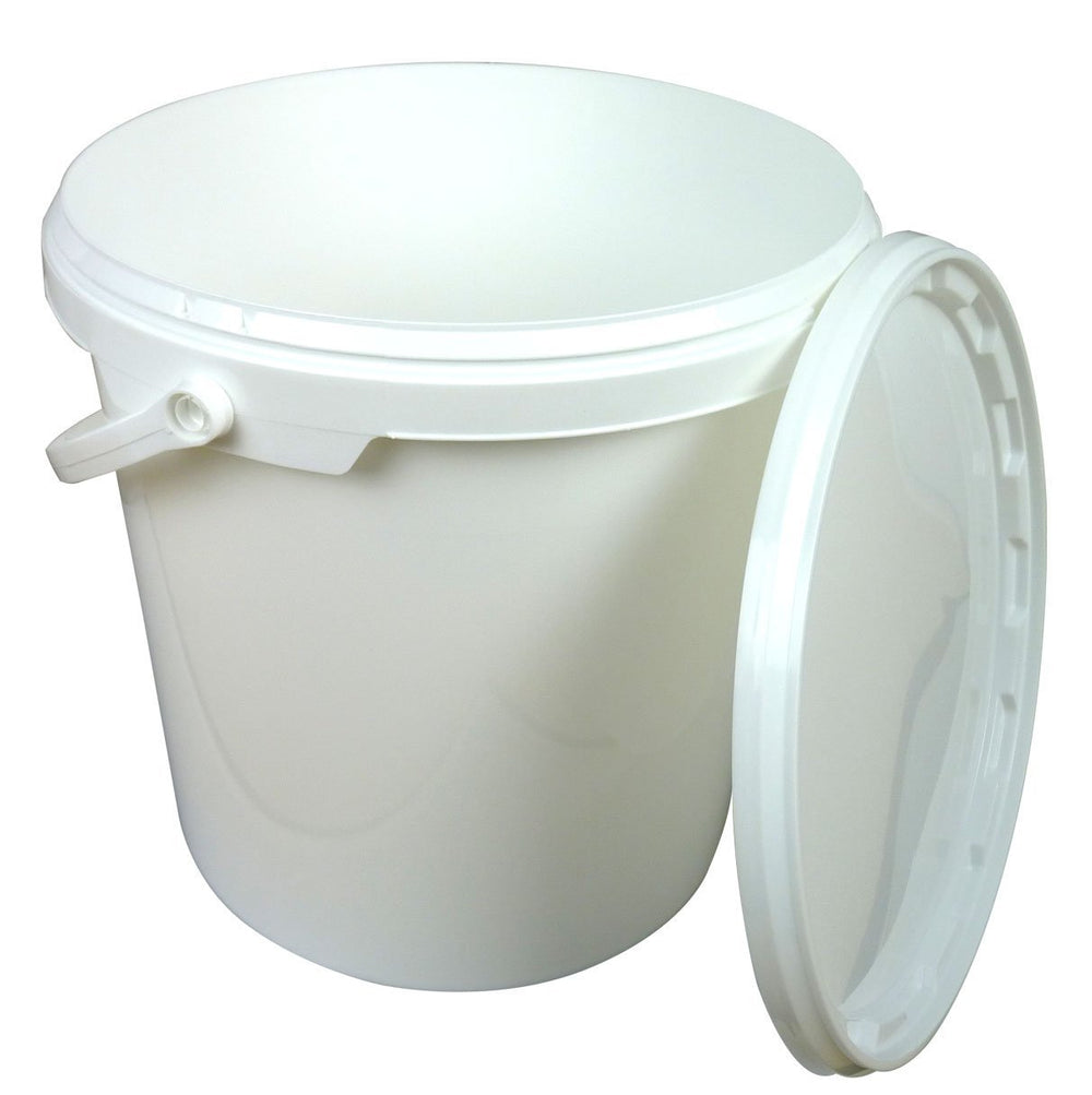 16L Tapered White Bucket with lid - Bee Equipment