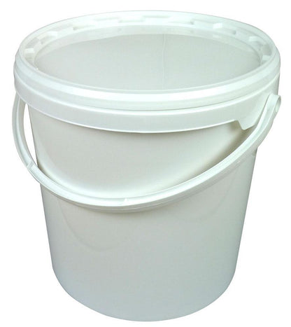 16L Tapered White Bucket with lid - Bee Equipment