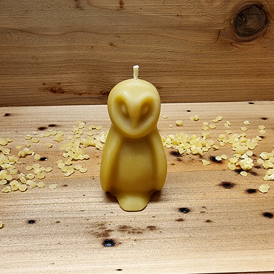 Art Deco Owl Beeswax Candle
