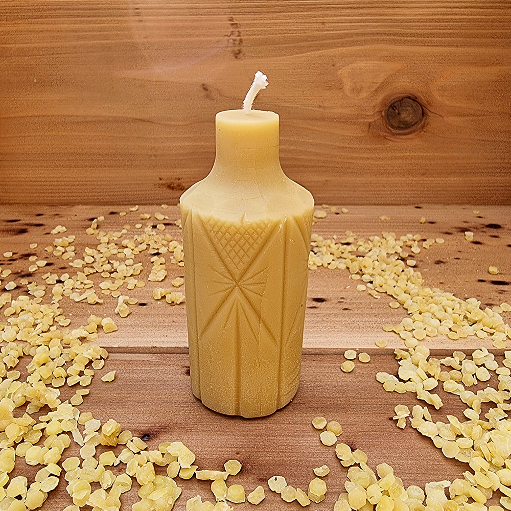 Starburst Tall Perfume Bottle Pure Beeswax Candle