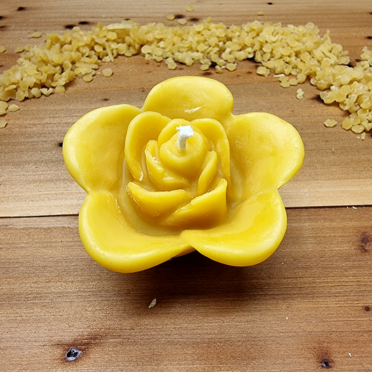 Floating Rose Beeswax Candle