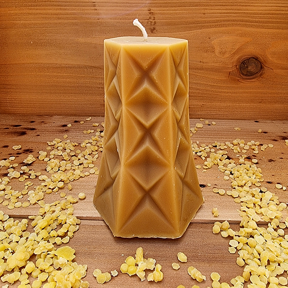 Tapering Star Pillar Beeswax Candle