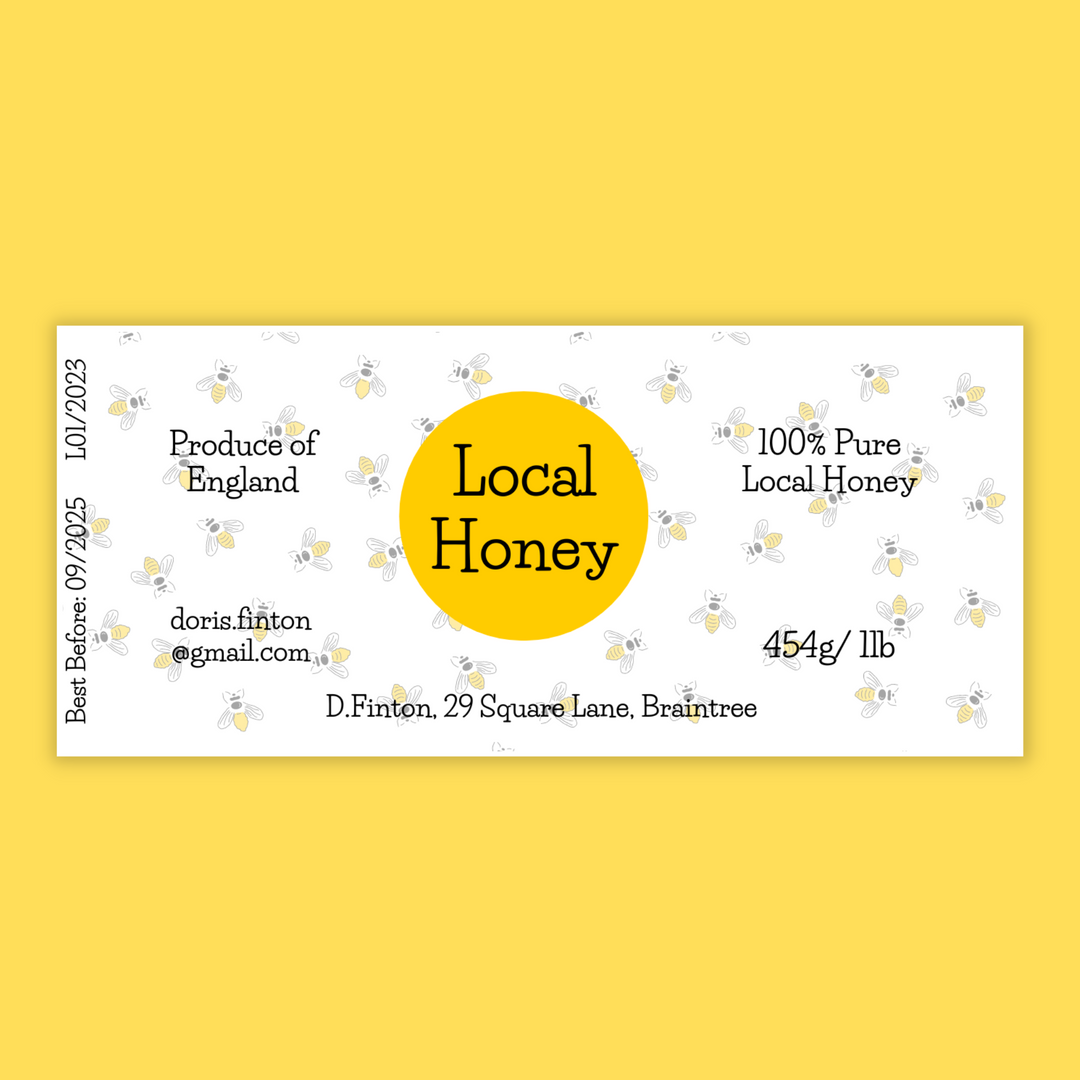 The Happy Honey - 1lb Jar Label 100 Labels