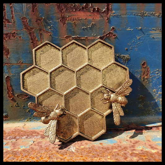 Pewter Honeycomb Trinket Dish