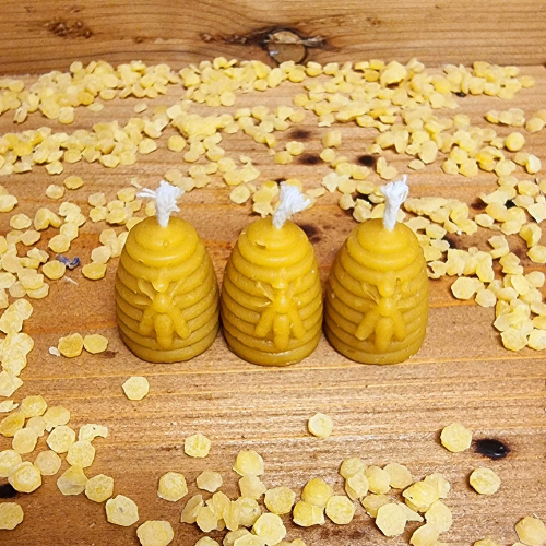 Mini Skep Pure Beeswax Candles - Set Of 3