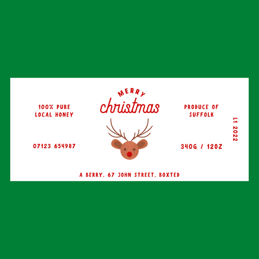 The Rudolph - 12oz Jar Label 100 Labels