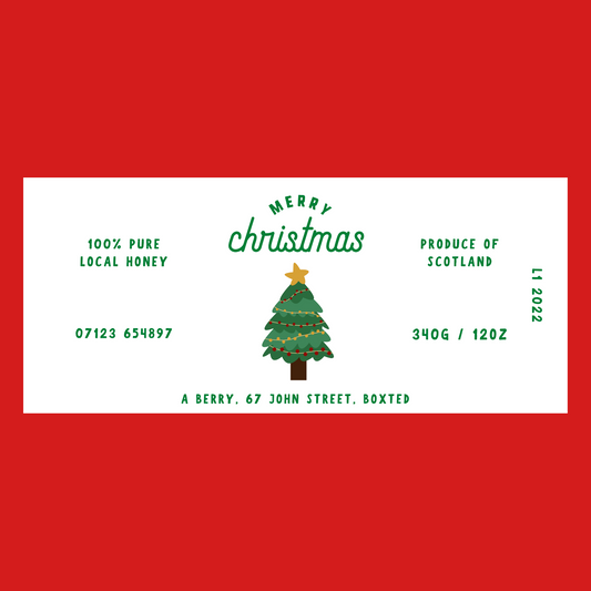 The Christmas Tree - 12oz Jar Label 100 Labels