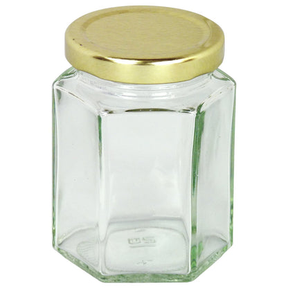 8oz Glass Hex Jar With Lid, 84 Pack - Bee Equipment
