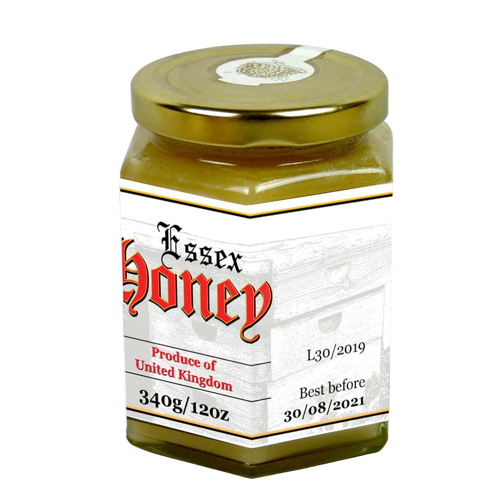 12oz Jar Label - Old English (100 labels) - Bee Equipment