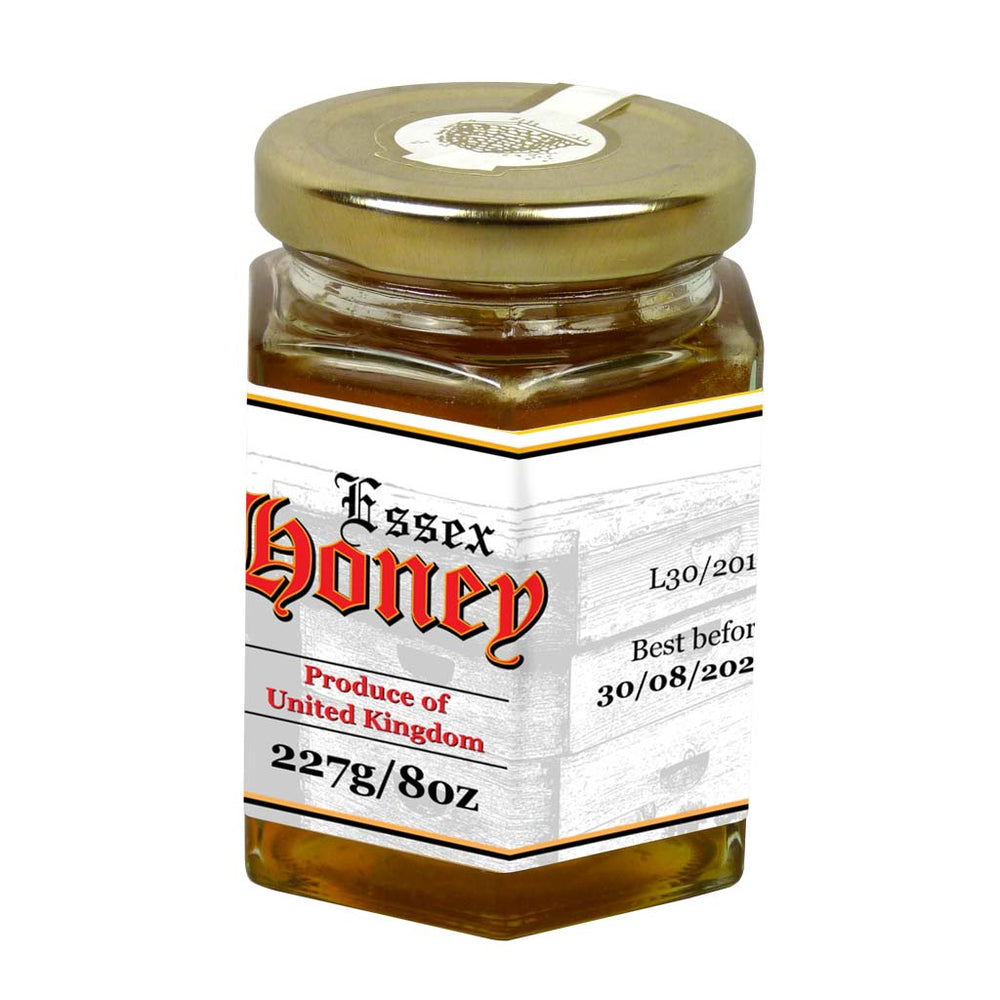 8oz Jar Label - Old English (100 labels) - Bee Equipment