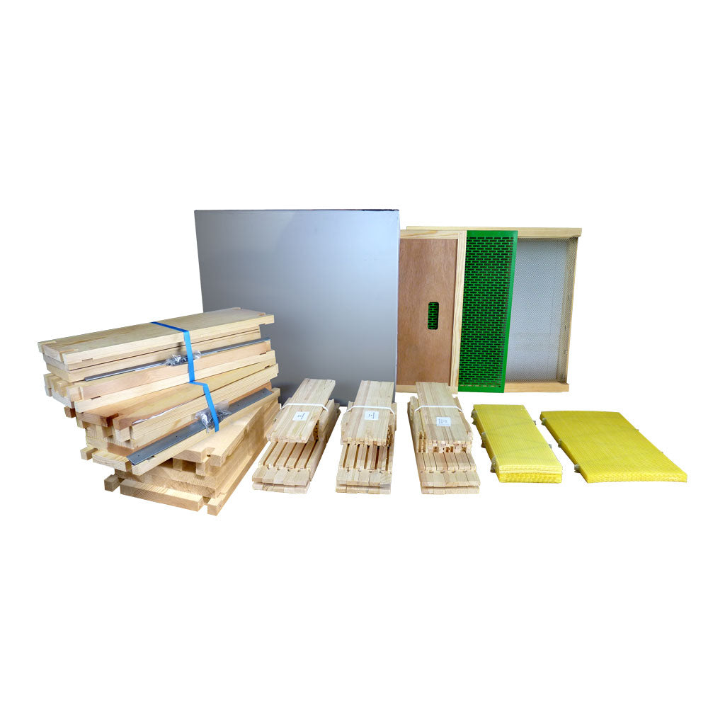 B.S. National Complete Hive Kit, Flat, Pine, With Premium Wax Foundation - Bee Equipment