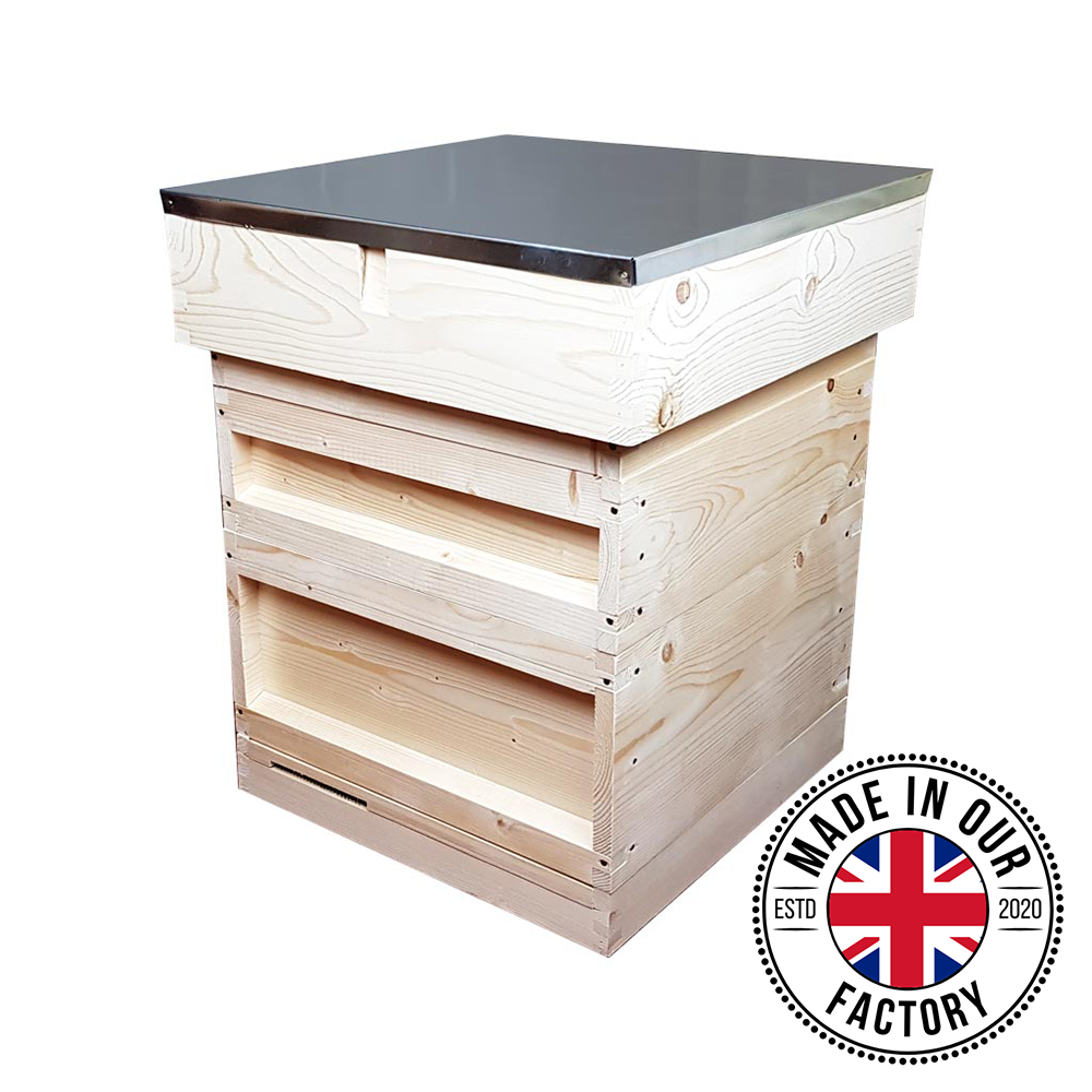 National Hive Kit, part assembled, part Flat, Pine, Shallow Roof and Multi Function Crown Board - Allow 2-4 weeks for Delivery