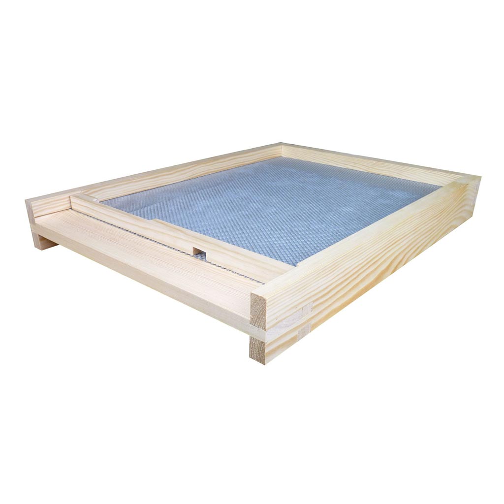 Langstroth Screened mesh Floor With Drawer, Landing Board, and Entrance Block, Pine